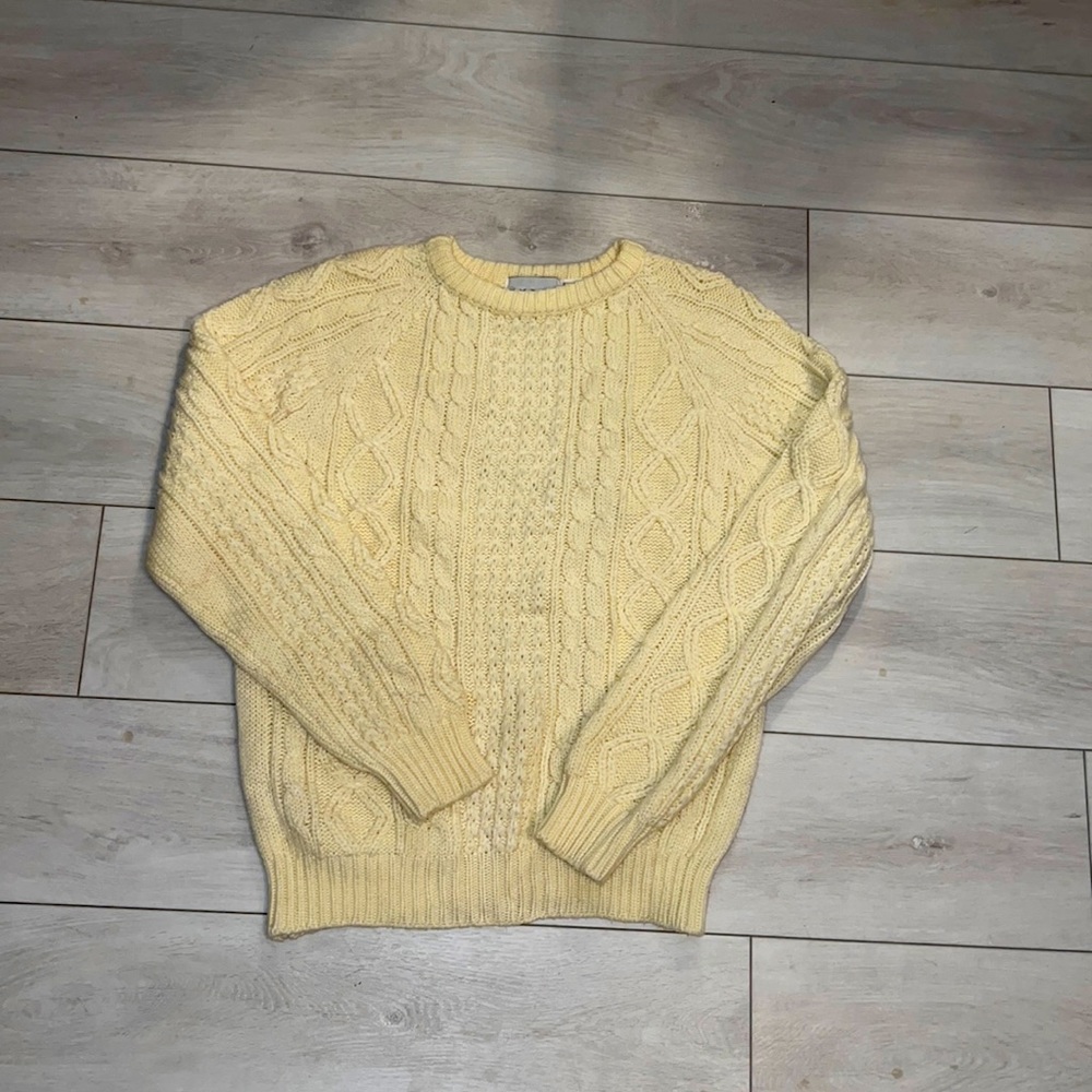 VINTAGE McGregor Fishermans Sweater in BUTTER YELLOW
